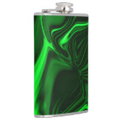 Curves and folds green nickeled on dark background heupfles (Rechts)