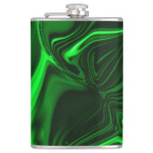 Curves and folds green nickeled on dark background heupfles (Voorkant)