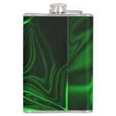 Curves and folds green nickeled on dark background heupfles (Achterkant)