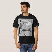 Curvet Horse Modern Animal Sjabloon Mannen Zwart T-shirt (Voorkant volledig)