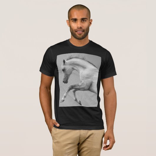 Curvet Paard Mannen Bella+Canvas Korte Mouw T-shirt (Voorkant volledig)