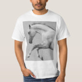 Curvet Paard Mannen Moderne Witte Dier Sjabloon T-shirt (Voorkant)