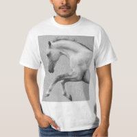 Curvet Paard Mannen Moderne Witte Dier Sjabloon