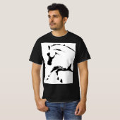 Curvet Paard Mannen Trendy Modern Pop Art Sjabloon T-shirt (Voorkant volledig)