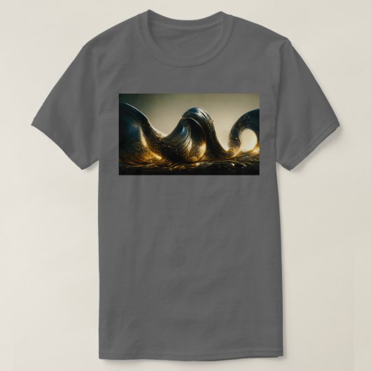 Curvey Metallic Waves T-shirt (Design voorkant)