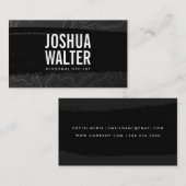 Curvileaire lijnen achtergrond | Zwart geborsteld Visitekaartje (Voorkant / Achterkant)