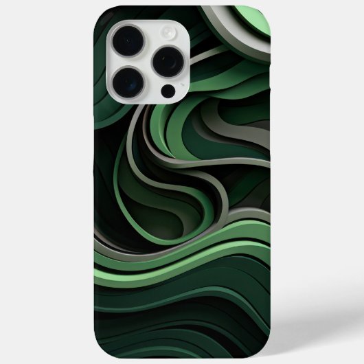 Curvilineair abstract in groen en grijs Case-Mate iPhone case (Achterkant)