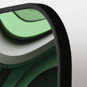 Curvilineair abstract in groen en grijs pickleball paddle (Links Detail)