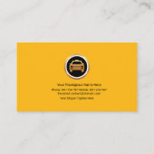 Curving Destination Transport Routes Yellow Taxi Visitekaartje (Achterkant)