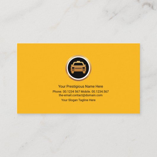 Curving Destination Transport Routes Yellow Taxi Visitekaartje (Achterkant)