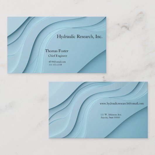 Curving formulieren in blauw met kopieerruimte visitekaartje (Voorkant / Achterkant)