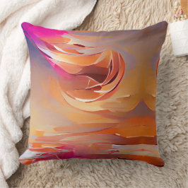 Curving Geo Swirling Lines Warm Toned Kussen