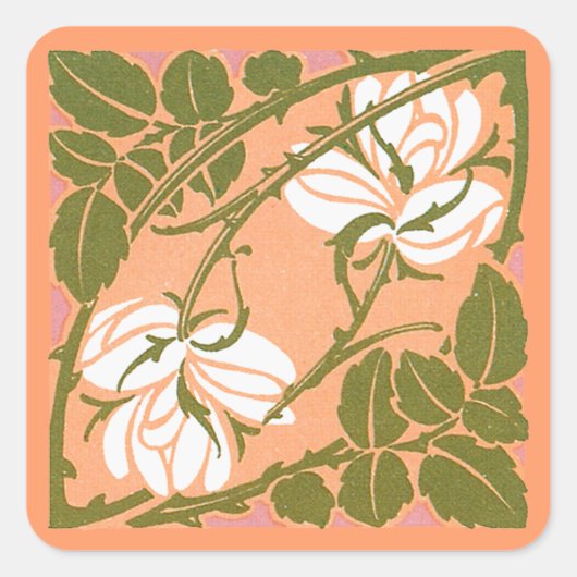 Curving Roos Stems Sticker (Voorkant)