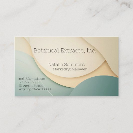 Curving vormen achtergrond in subtiele kleuren visitekaartje (Voorkant)