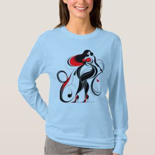 Curvy Abstracte Silhouette Art T-shirt