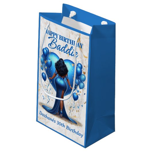 Curvy Afro-Amerikaanse Vrouw Blauwe Verjaardagsbad Klein Cadeauzakje