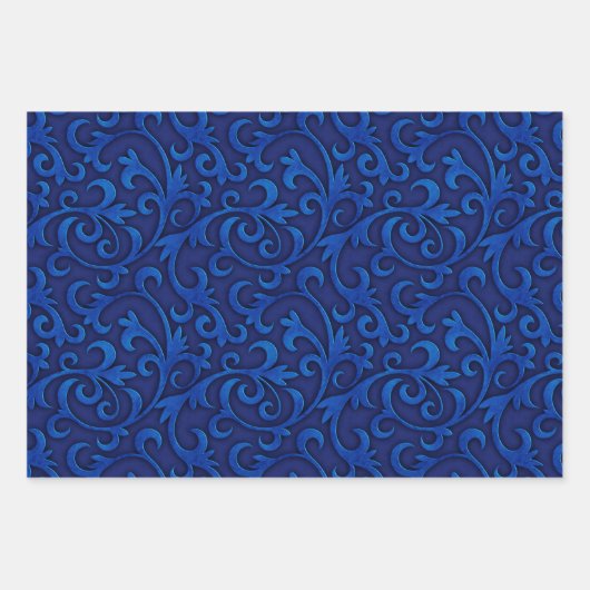 Curvy Afro-Amerikaanse Vrouw Glam Blauw Verjaardag Inpakpapier Vel (Voorkant 2)