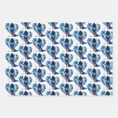 Curvy Afro-Amerikaanse Vrouw Glam Blauw Verjaardag Inpakpapier Vel (Voorkant)