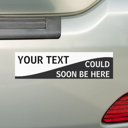 Curvy Black en White Sjabloon Bumpersticker (Op auto)