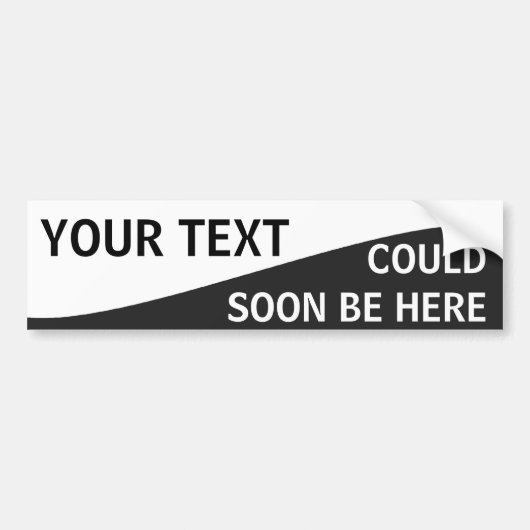 Curvy Black en White Sjabloon Bumpersticker (Voorkant)