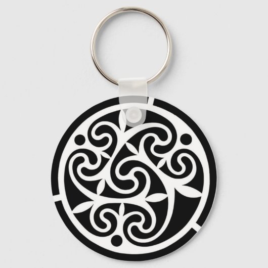 Curvy Black en White Sleutelhanger (Voorkant)