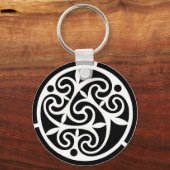 Curvy Black en White Sleutelhanger (Voorkant)