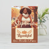 Curvy Black Vrouw Dankbaar Cadeau Kaart Houder (Staand voorkant)