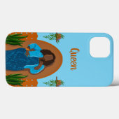 Curvy, Black Woman, Houseplant, Oranje & blauw Case-Mate iPhone Case (Achterkant (horizontaal))