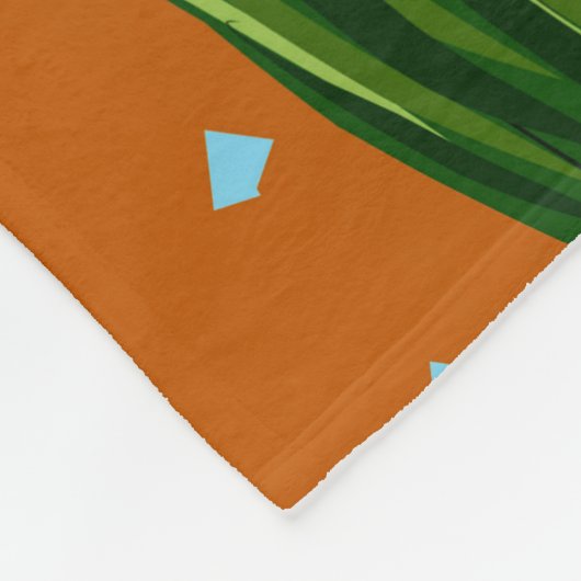 Curvy, Black Woman, Houseplant, Oranje & blauw Fleece Deken (Hoek)