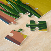 Curvy, Black Woman, Houseplant, Yellow & Blue Legpuzzel (Zijkant)