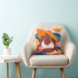 Curvy Black Woman, klaar voor bedekking Kussen