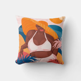 Curvy Black Woman, klaar voor bedekking Kussen