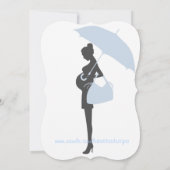 Curvy Blue Silhouette Baby Shower-uitnodigingen Kaart (Achterkant)
