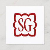 Curvy Box 03 - Initialen - Ruby Red Vierkante Visitekaartje (Voorkant)