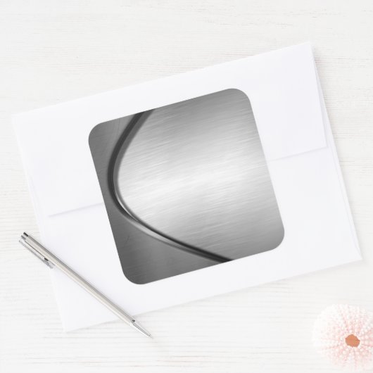 Curvy Brushed Metal Look Stickers (Envelop)