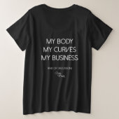 Curvy chick wit Logo op zwart Grote Maat T-shirt (Design achterkant)