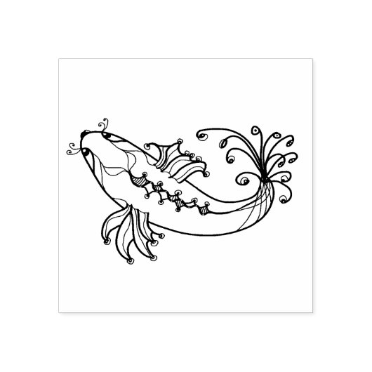 Curvy Fish I Rubberstempel (Afrduk)