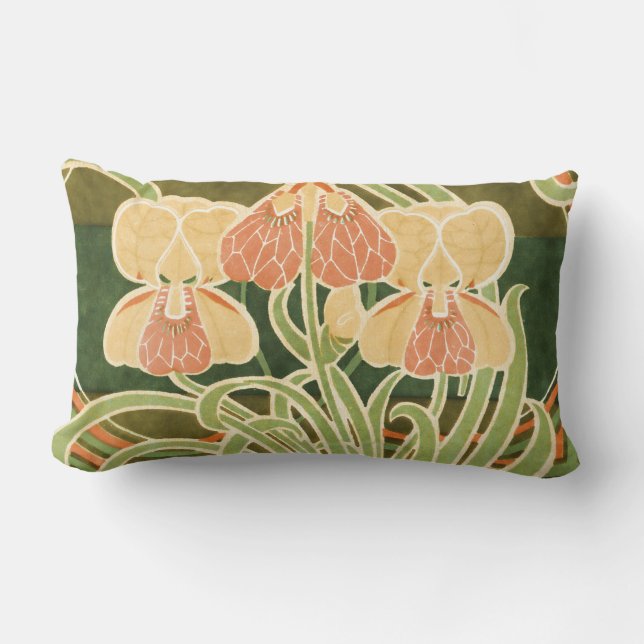  Curvy Floral Art Nouveau Kussen (Voorkant)