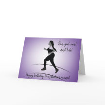 Curvy Girl Runner met Plait Birthday Card
