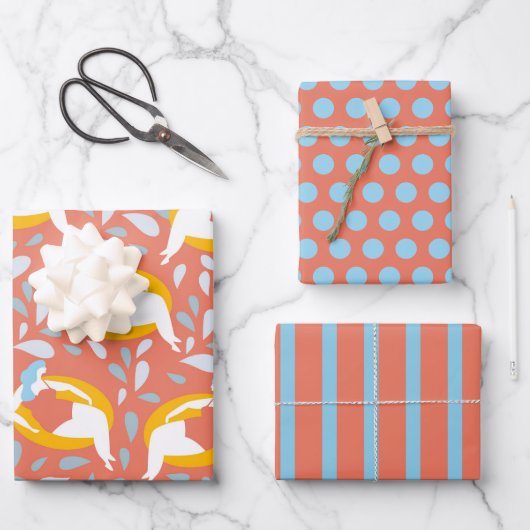 Curvy Girl Swimming Wrapping Paper Set (Voorkant)