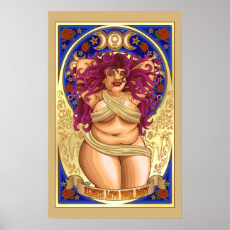 Curvy Goddess houdt altijd van je lichaam poster m