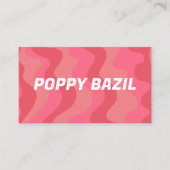 Curvy golvende strepen minimalistisch helderroze r visitekaartje (Voorkant)