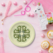 Curvy Green Retro Papieren Bordje (Feest)