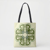 Curvy Green Retro Tote Bag (Voorkant)
