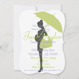 Curvy Green Silhouette Baby Shower-uitnodigingen Kaart