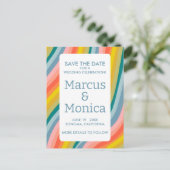 Curvy Kleurrijke Strepen Regenbooglijn Sla de datu Briefkaart (Staand voorkant)