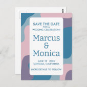 Curvy Kleurrijke Strepen Retro Custom De datum ops Briefkaart (Voorkant / Achterkant)