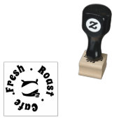 Curvy koffietas & koffiebonen Logo Rubberstempel (Gestempeld)