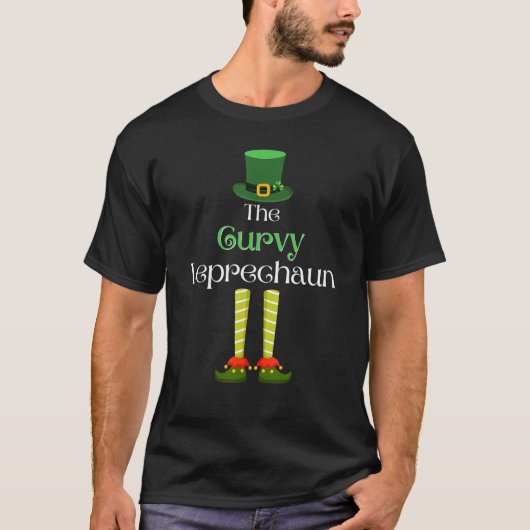 Curvy Leprechaun Matching Family Group St. Patrick T-shirt (Voorkant)