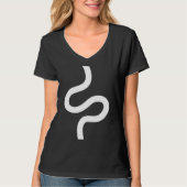 Curvy Line 02 - White on Black T-shirt (Voorkant)